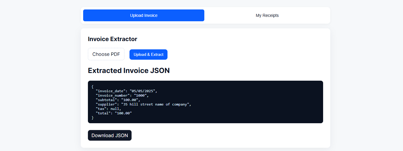 Invoice parsing (PDF2json)
